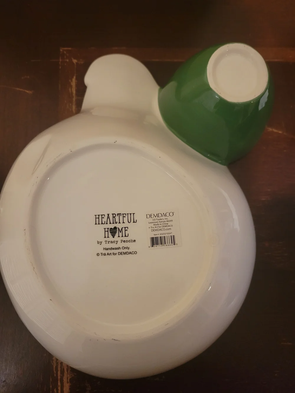 Demdaco White/ Red Santa Serving Dish with Green Accent NWT